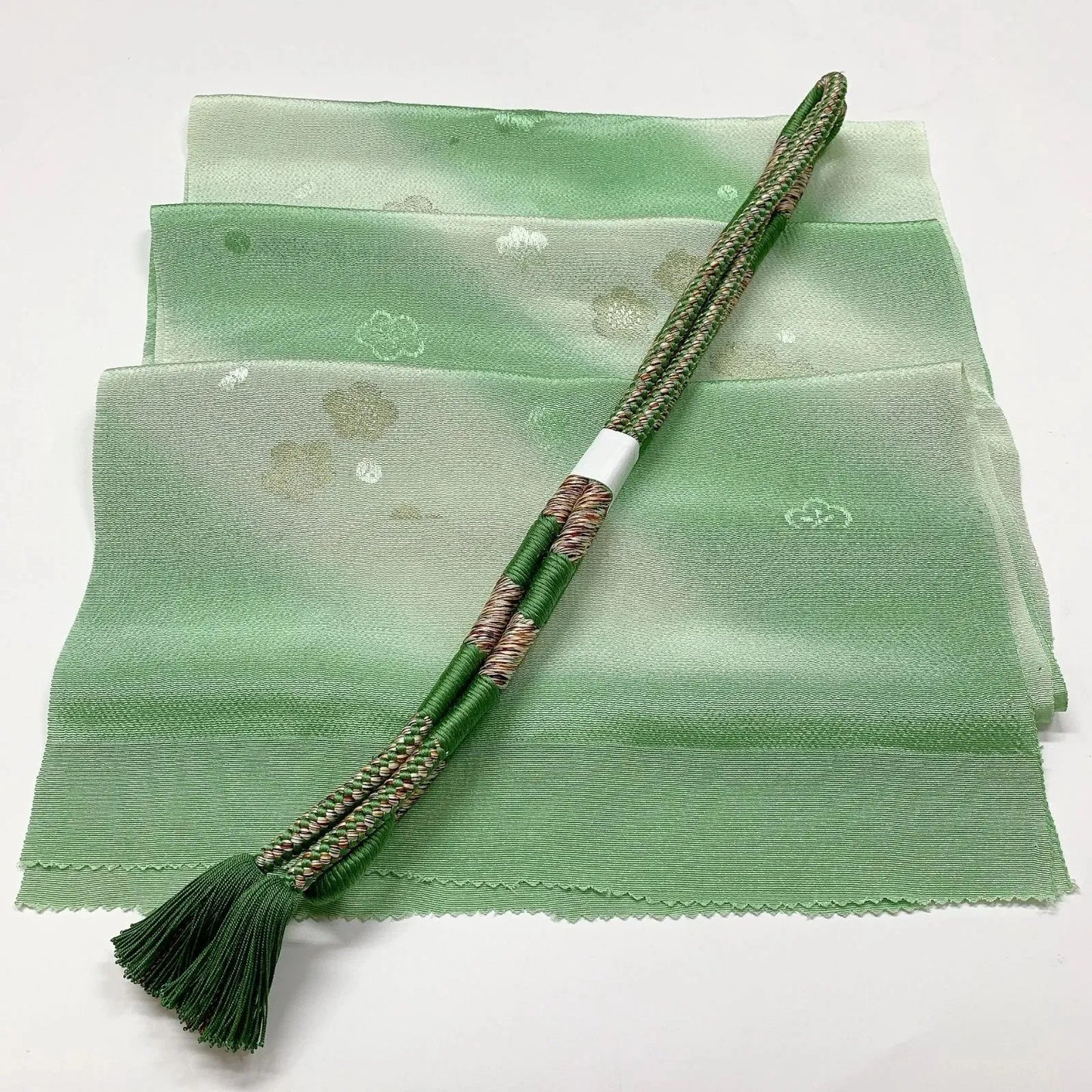 7942# Japanese Kimono Accessory Vintage Obiage and Obijime 2-piece Set Silk