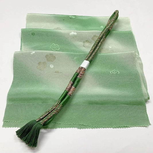 7942# Japanese Kimono Accessory Vintage Obiage and Obijime 2-piece Set Silk