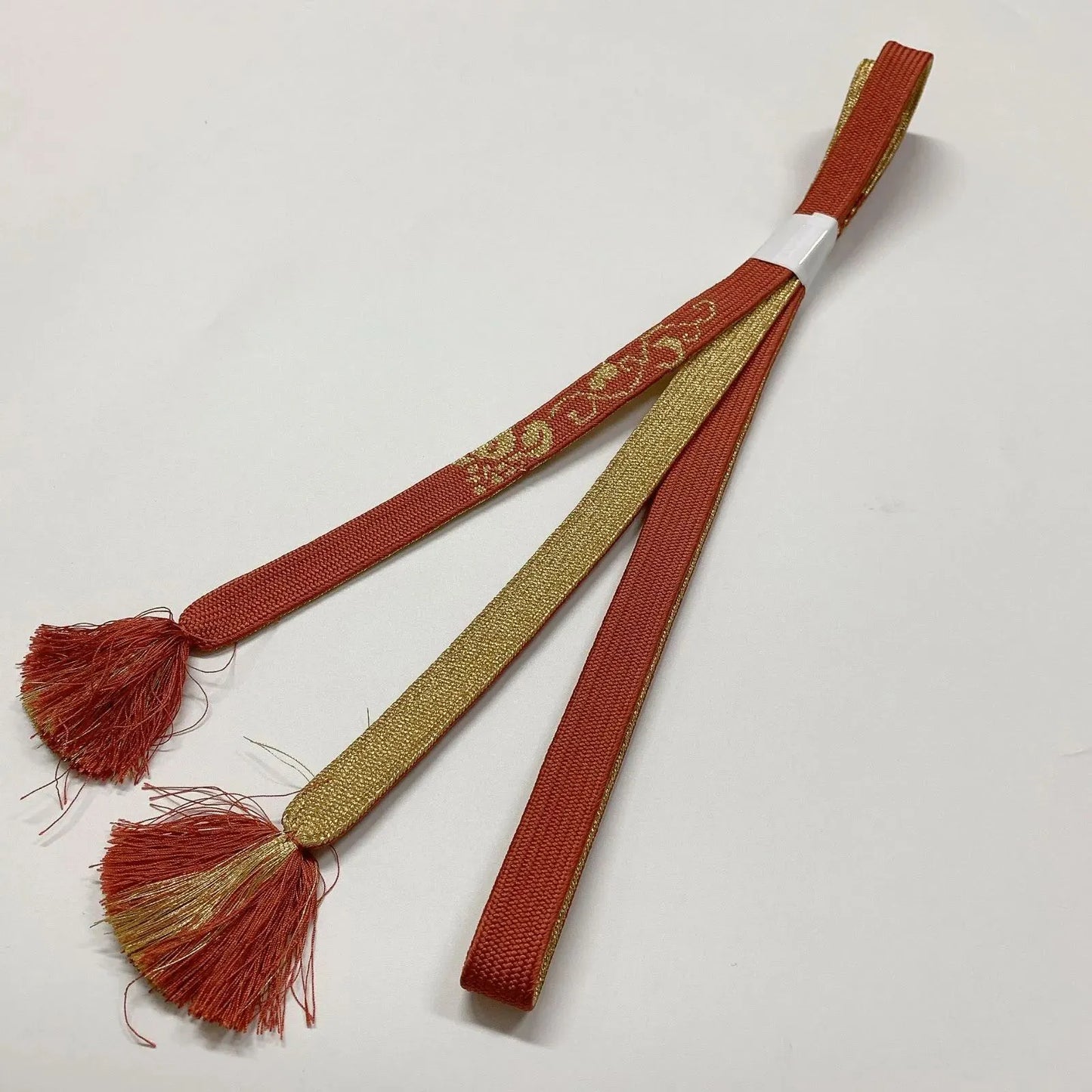 7945# Japanese Kimono Accessory Vintage Obiage and Obijime 2-piece Set Silk