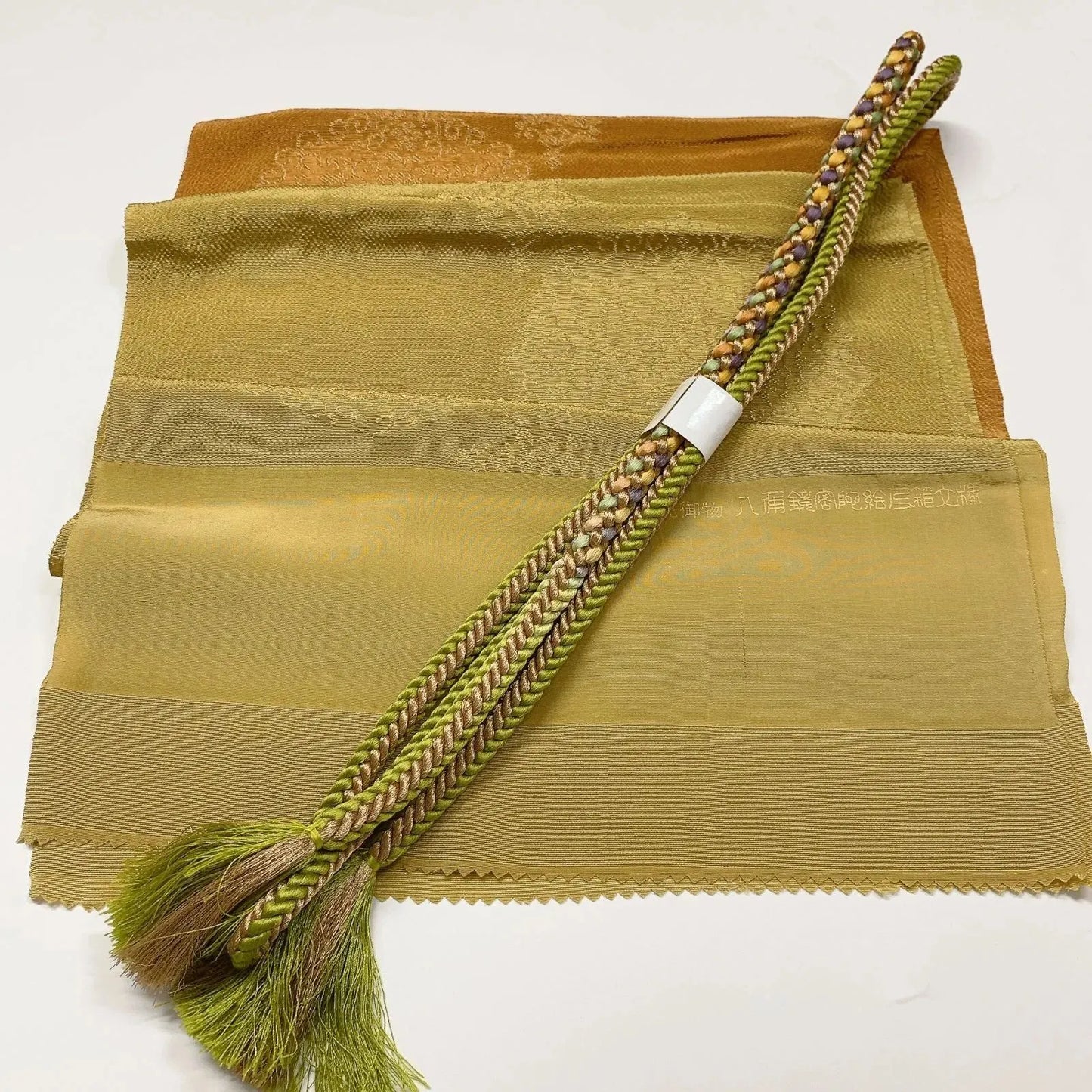 7953# Japanese Kimono Accessory Vintage Obiage and Obijime 2-piece Set Silk