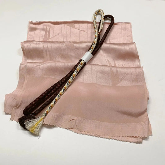 7959# Japanese Kimono Accessory Vintage Obiage and Obijime 2-piece Set Silk