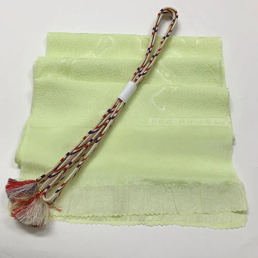 7960# Japanese Kimono Accessory Vintage Obiage and Obijime 2-piece Set Silk
