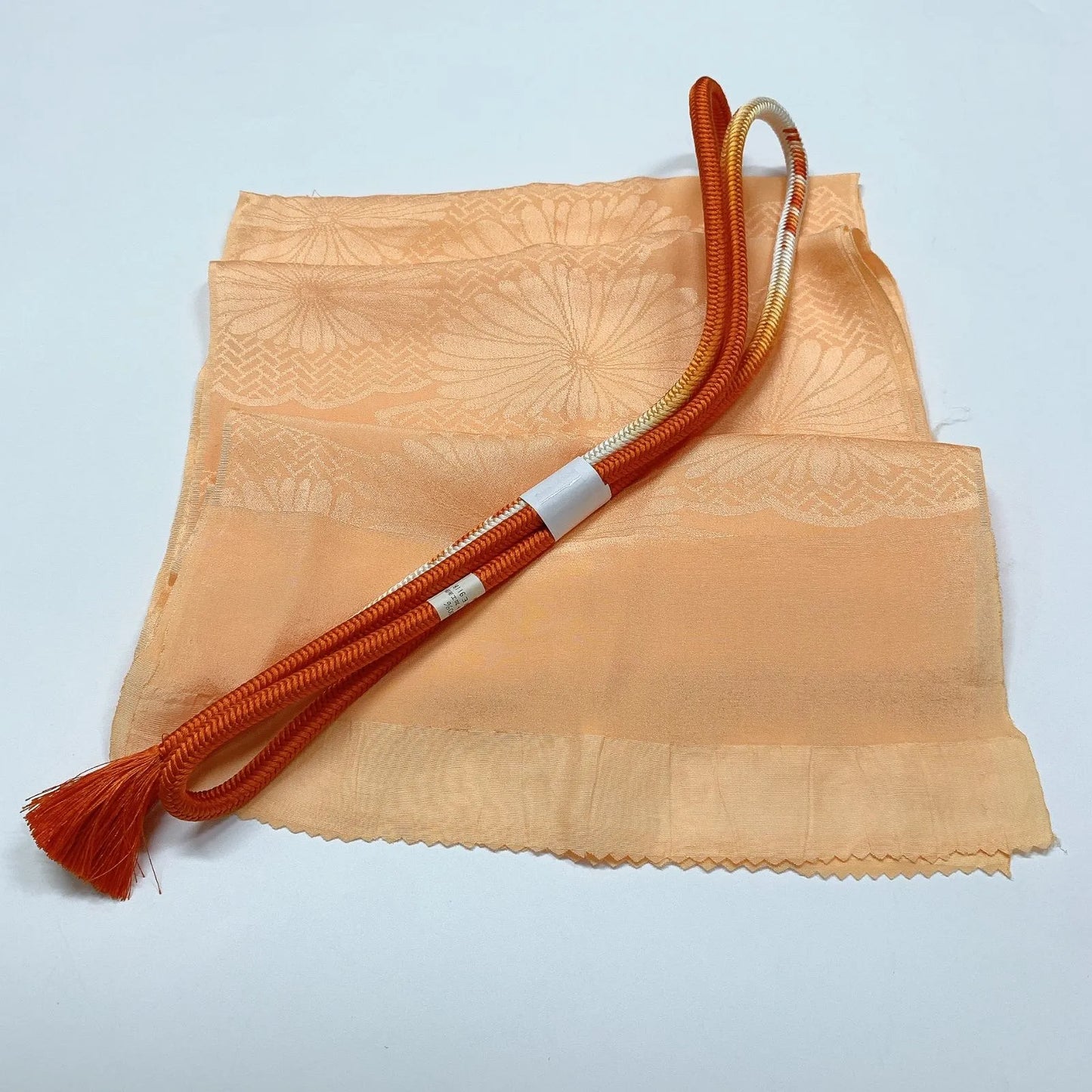 7965# Japanese Kimono Accessory Vintage Obiage and Obijime 2-piece Set Silk