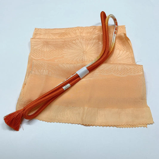 7965# Japanese Kimono Accessory Vintage Obiage and Obijime 2-piece Set Silk