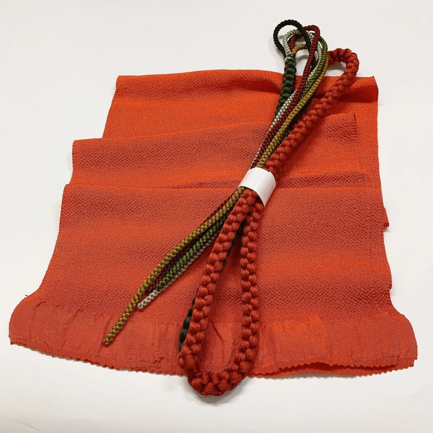 7966# Japanese Kimono Accessory Vintage Obiage and Obijime 2-piece Set Silk