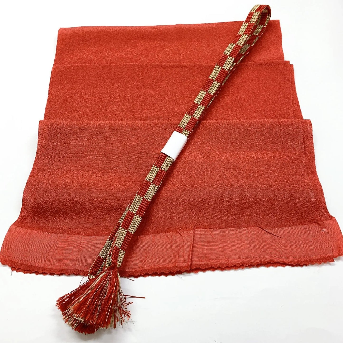 7971# Japanese Kimono Accessory Vintage Obiage and Obijime 2-piece Set Silk