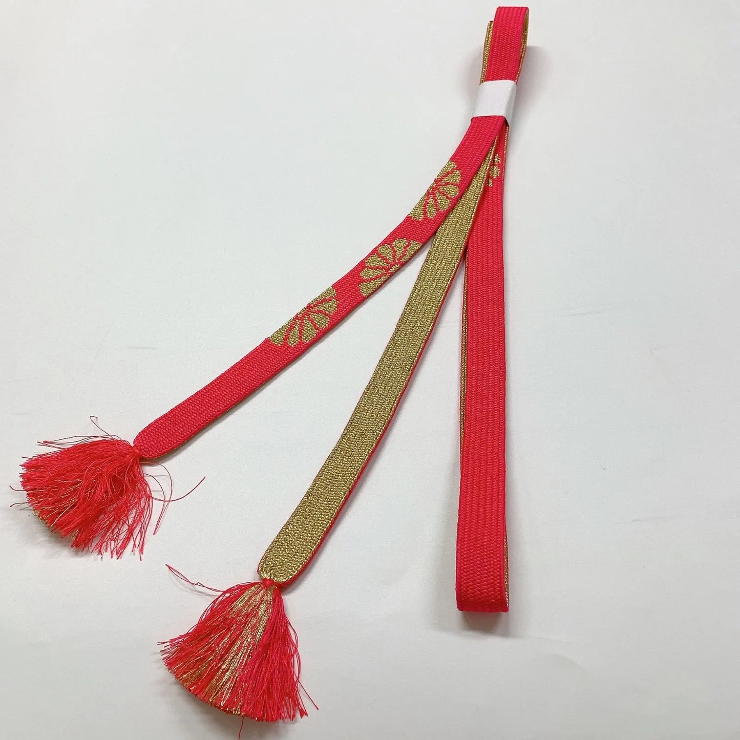 7972# Japanese Kimono Accessory Vintage Obiage and Obijime 2-piece Set Silk