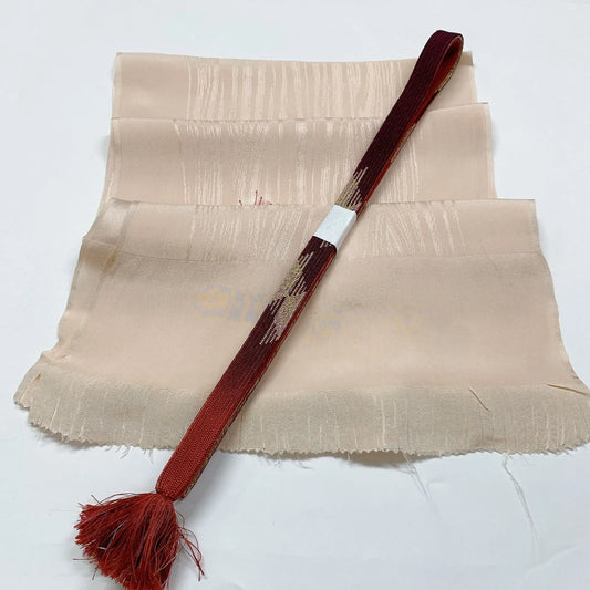 7976# Japanese Kimono Accessory Vintage Obiage and Obijime 2-piece Set Silk