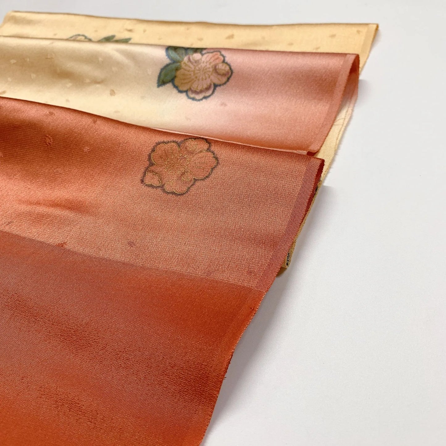 7977# Japanese Kimono Accessory Vintage Obiage and Obijime 2-piece Set Silk