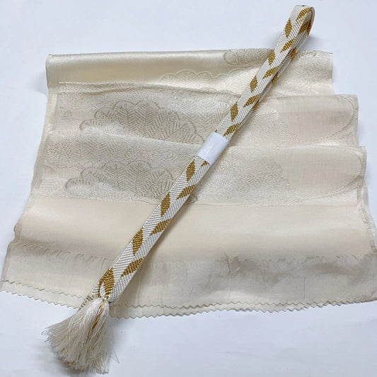 7980# Japanese Kimono Accessory Vintage Obiage and Obijime 2-piece Set Silk