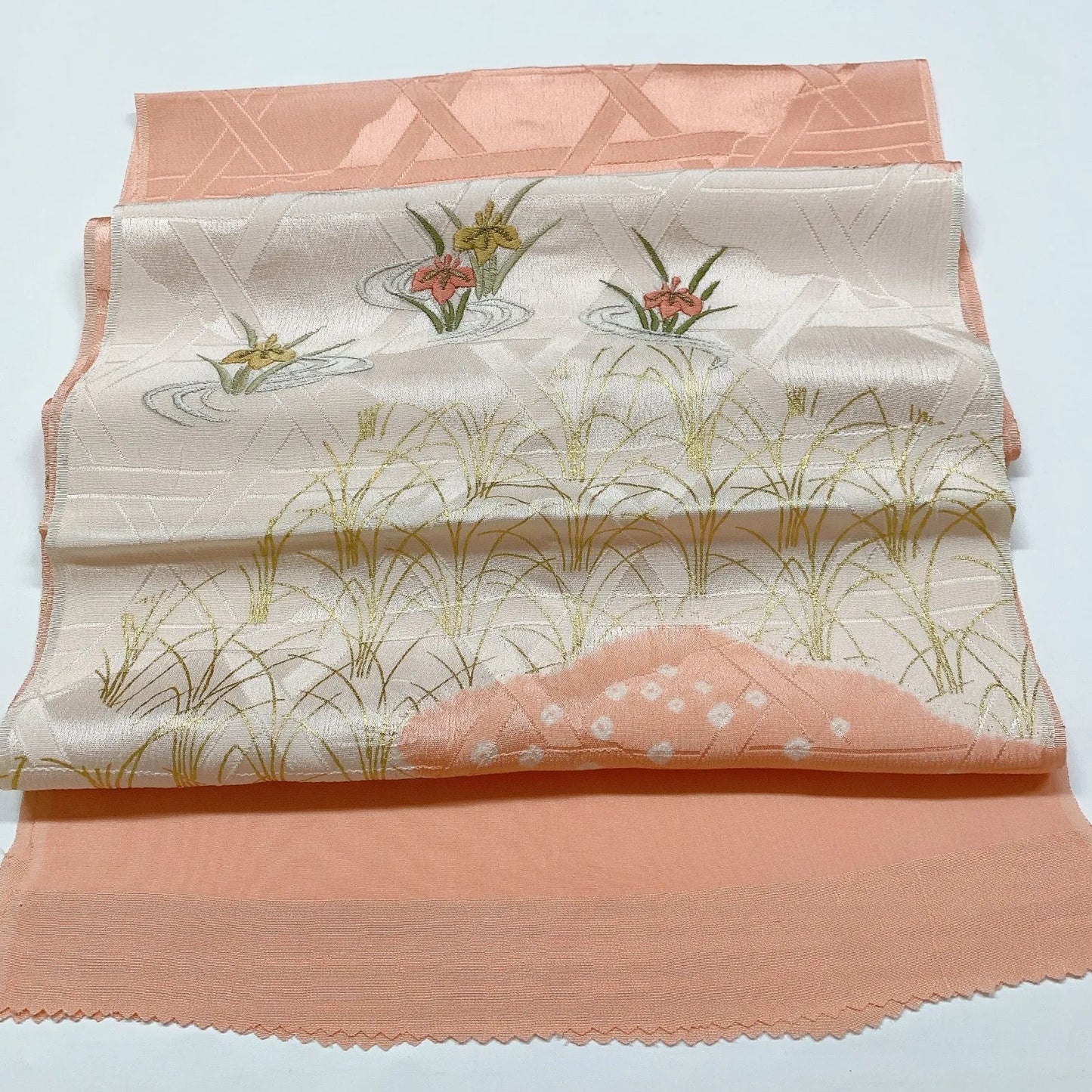 7982# Japanese Kimono Accessory Vintage Obiage and Obijime 2-piece Set Silk