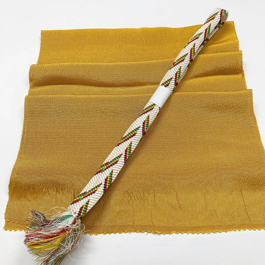 7983# Japanese Kimono Accessory Vintage Obiage and Obijime 2-piece Set Silk