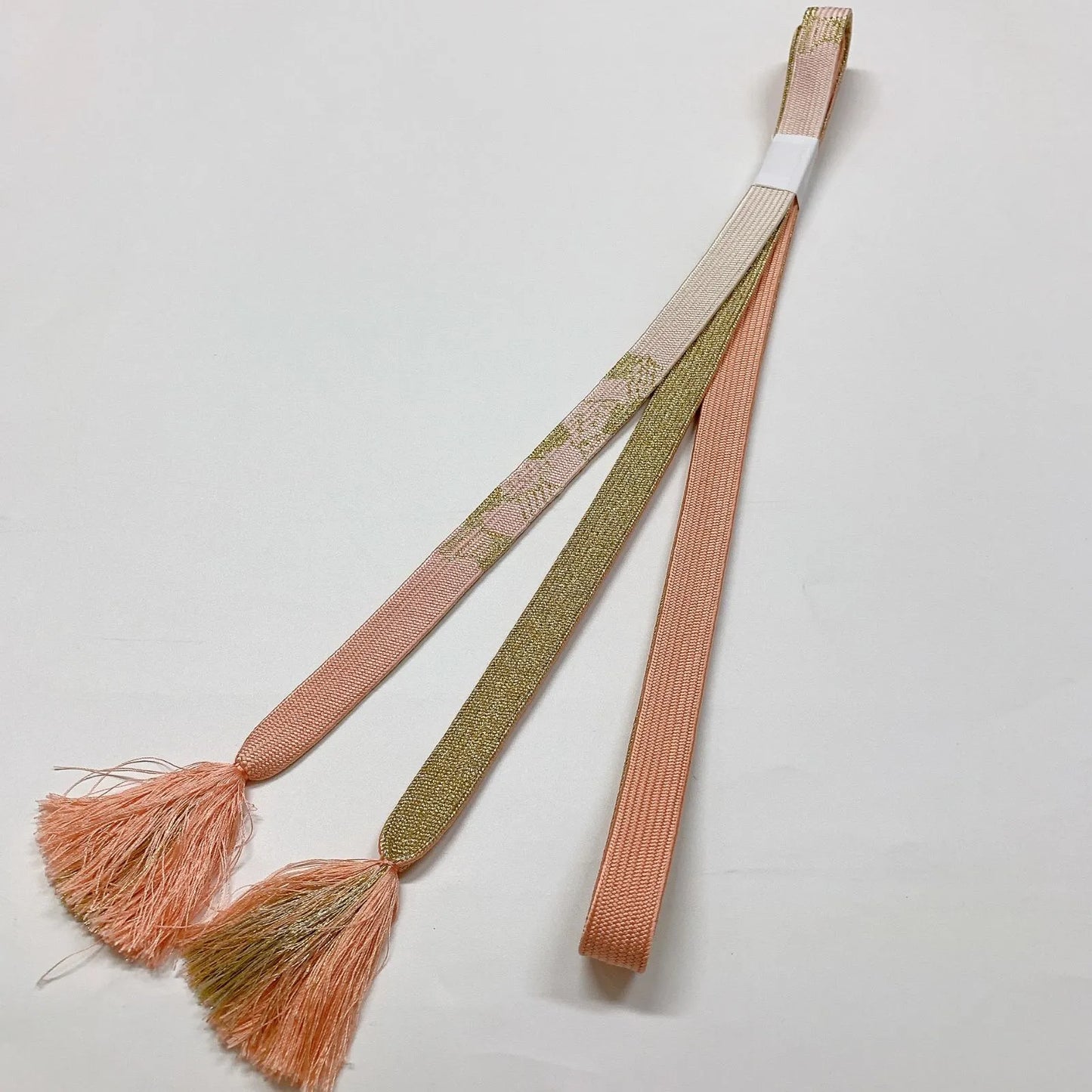 7987# Japanese Kimono Accessory Vintage Obiage and Obijime 2-piece Set Silk