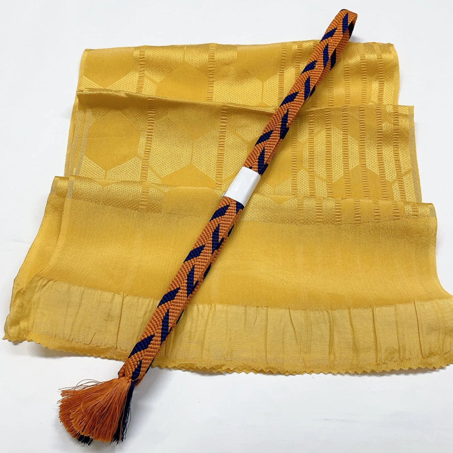 7988# Japanese Kimono Accessory Vintage Obiage and Obijime 2-piece Set Silk