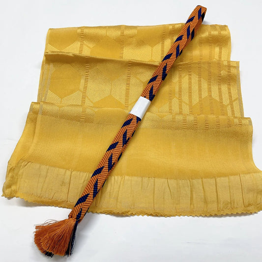 7988# Japanese Kimono Accessory Vintage Obiage and Obijime 2-piece Set Silk