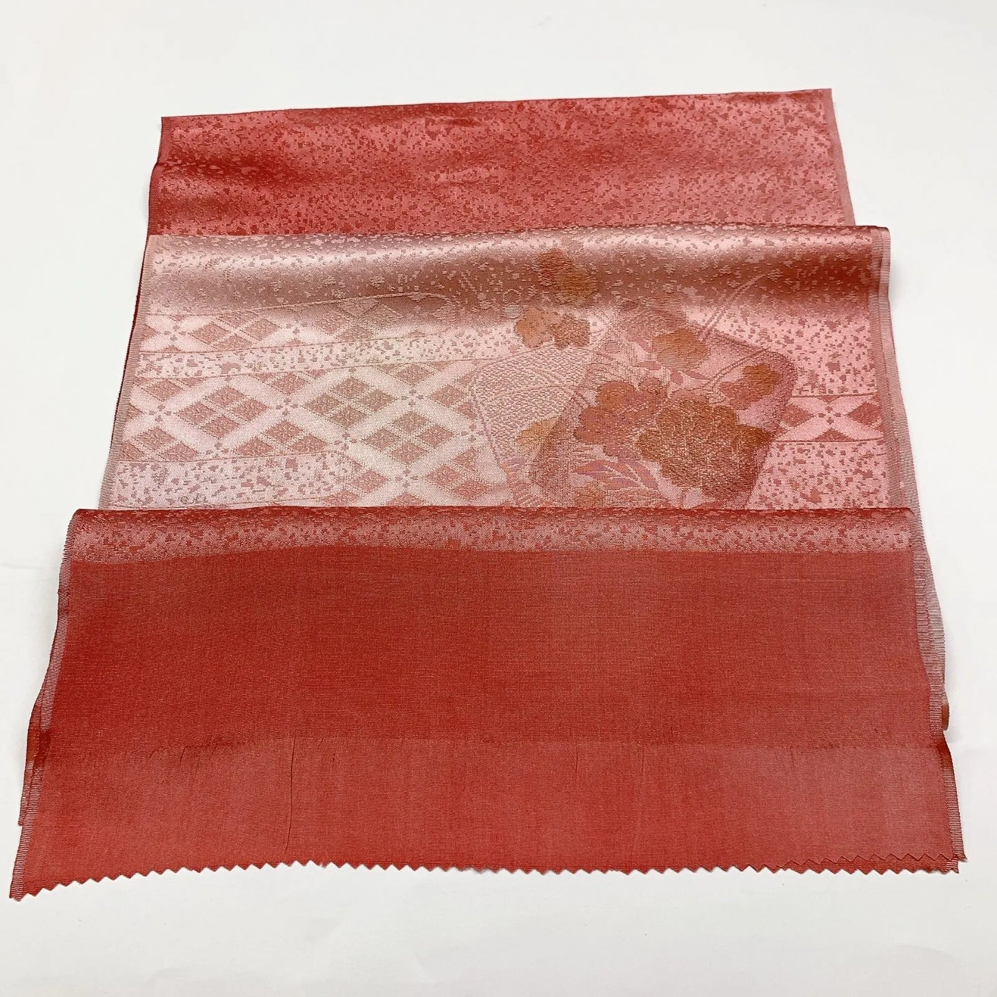 7989# Japanese Kimono Accessory Vintage Obiage and Obijime 2-piece Set Silk