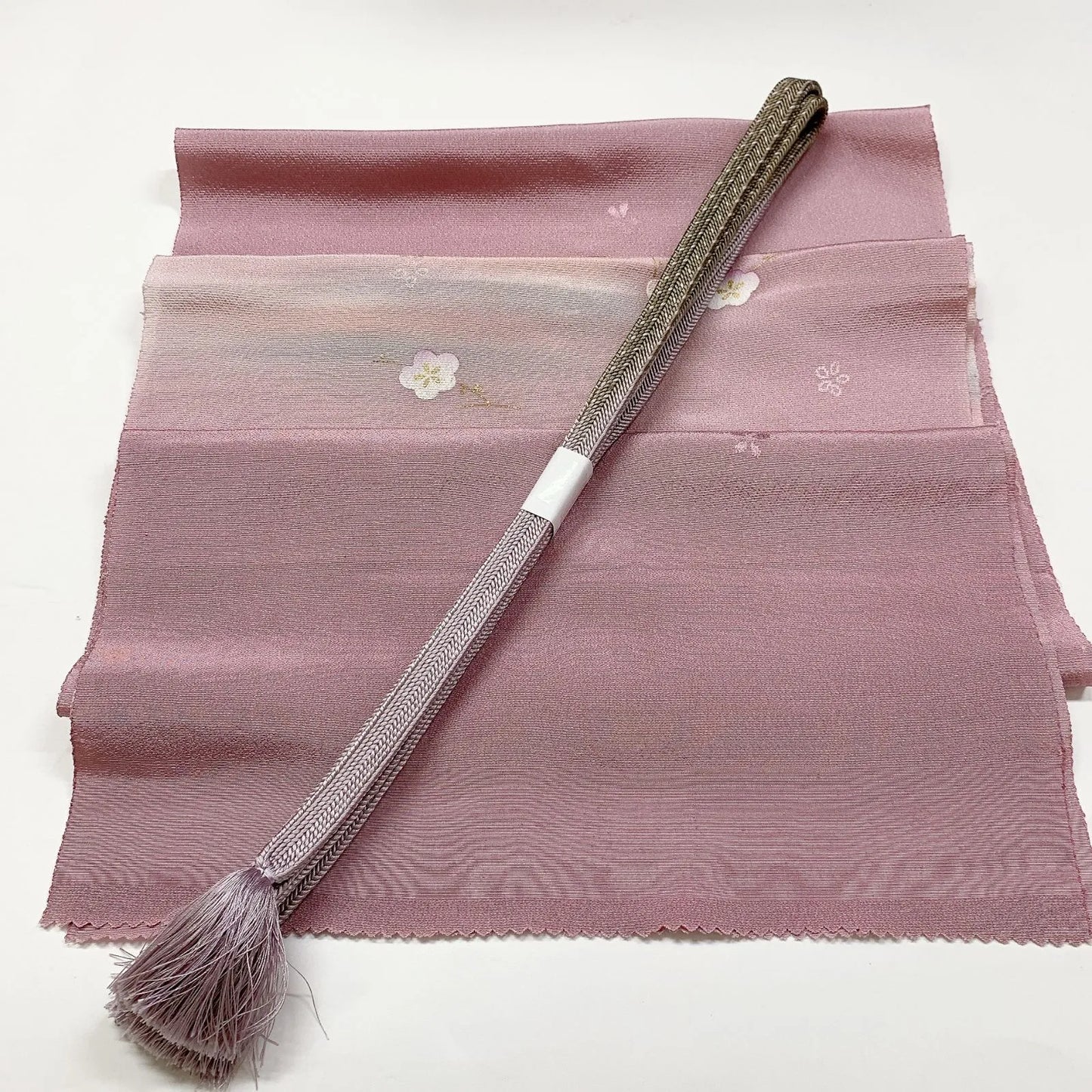 7990# Japanese Kimono Accessory Vintage Obiage and Obijime 2-piece Set Silk