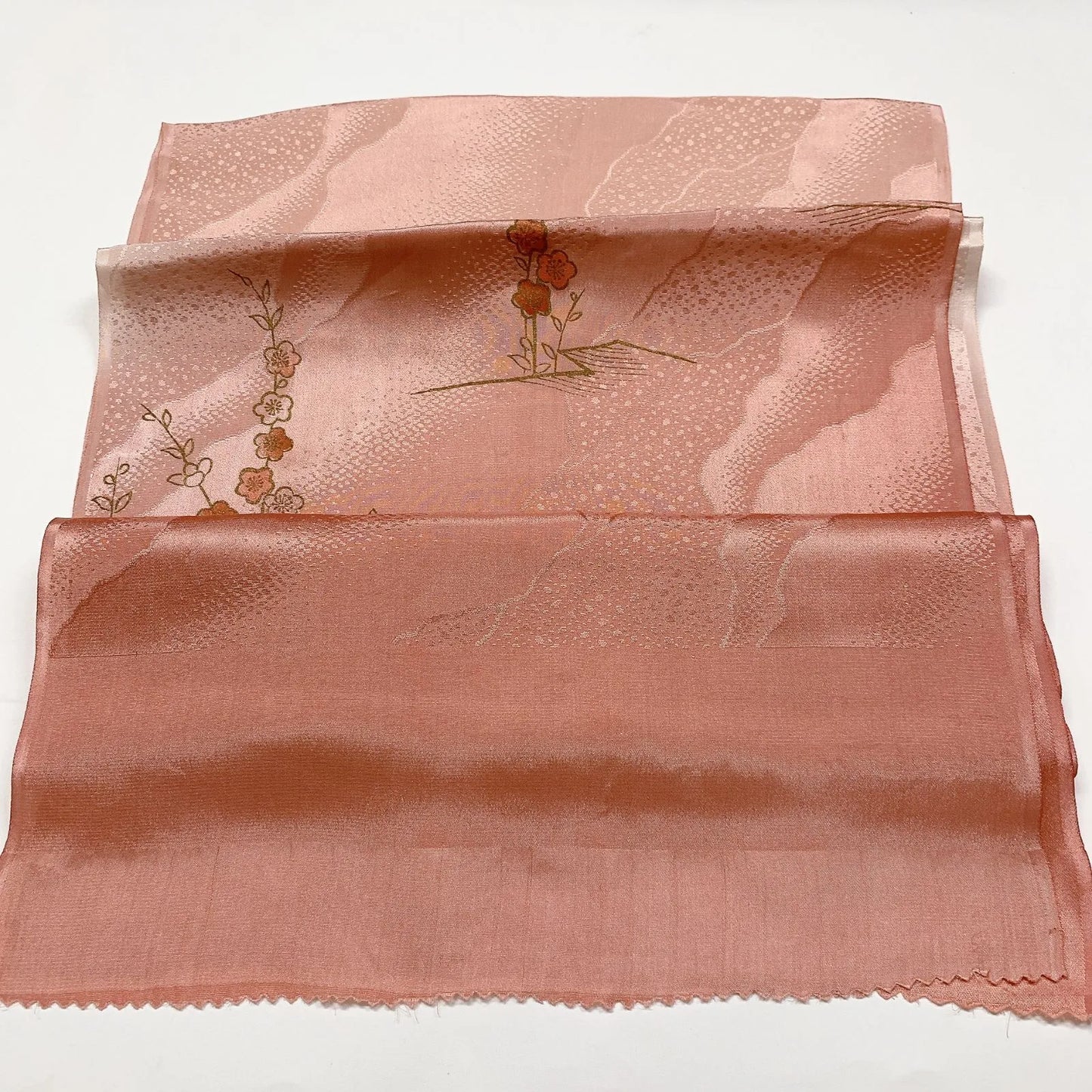 7991# Japanese Kimono Accessory Vintage Obiage and Obijime 2-piece Set Silk