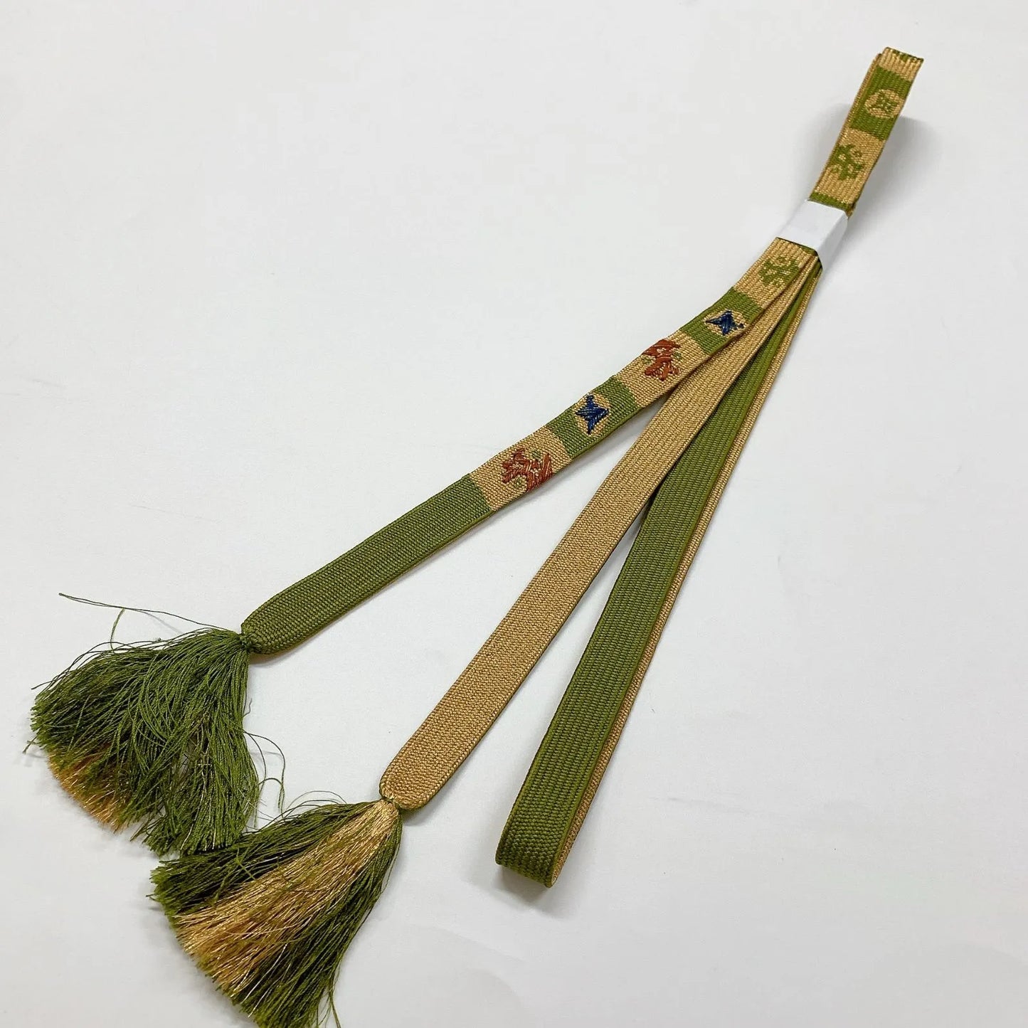 7996# Japanese Kimono Accessory Vintage Obiage and Obijime 2-piece Set Silk