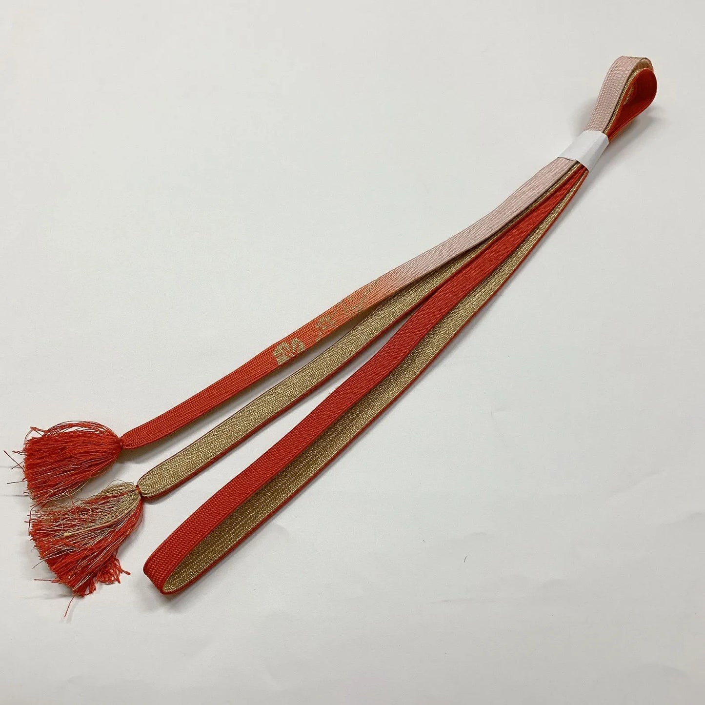 7998# Japanese Kimono Accessory Vintage Obiage and Obijime 2-piece Set Silk