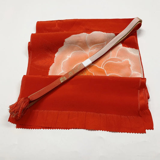7998# Japanese Kimono Accessory Vintage Obiage and Obijime 2-piece Set Silk
