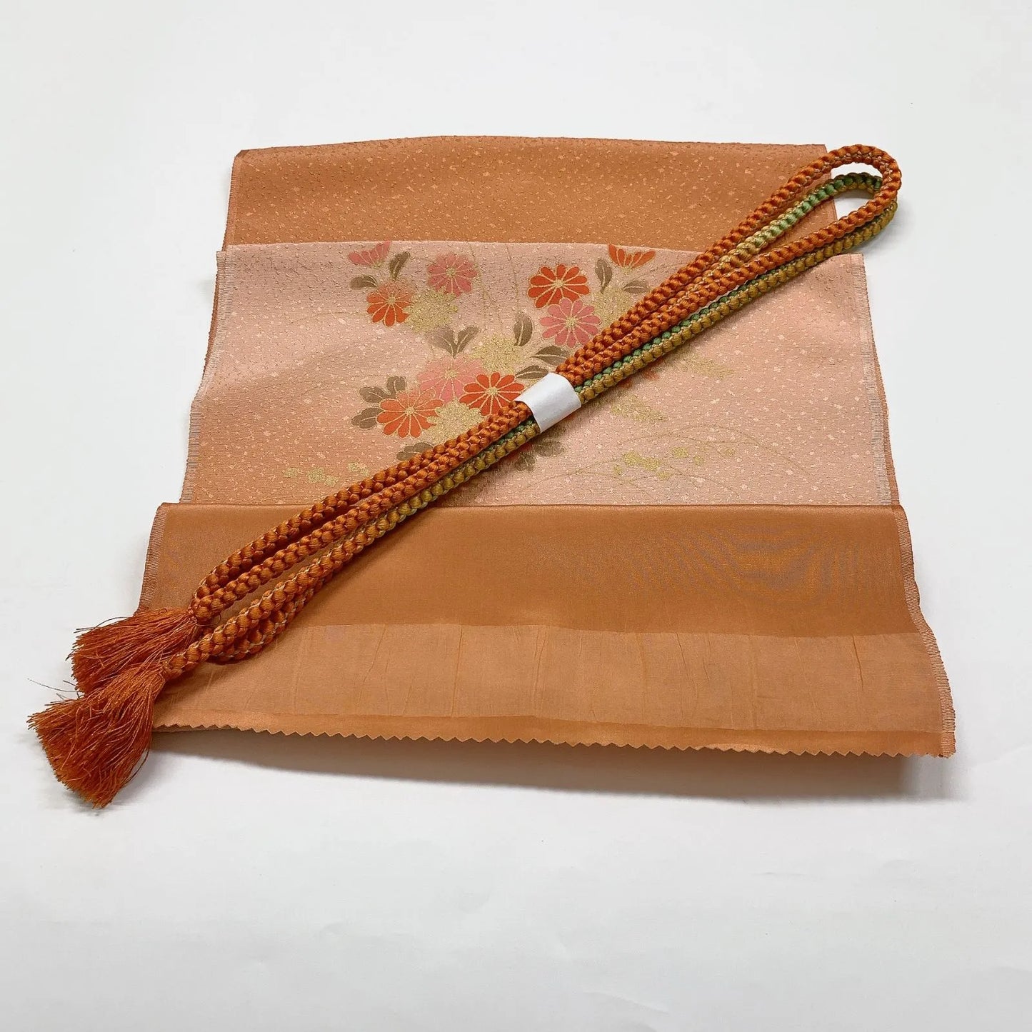 7999# Japanese Kimono Accessory Vintage Obiage and Obijime 2-piece Set Silk