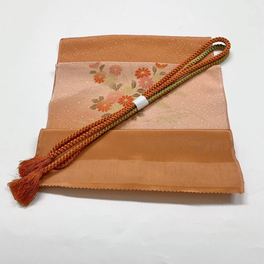 7999# Japanese Kimono Accessory Vintage Obiage and Obijime 2-piece Set Silk