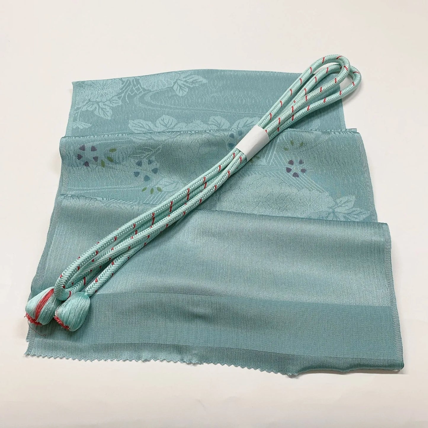 8000# Japanese Kimono Accessory Vintage Obiage and Obijime 2-piece Set Silk