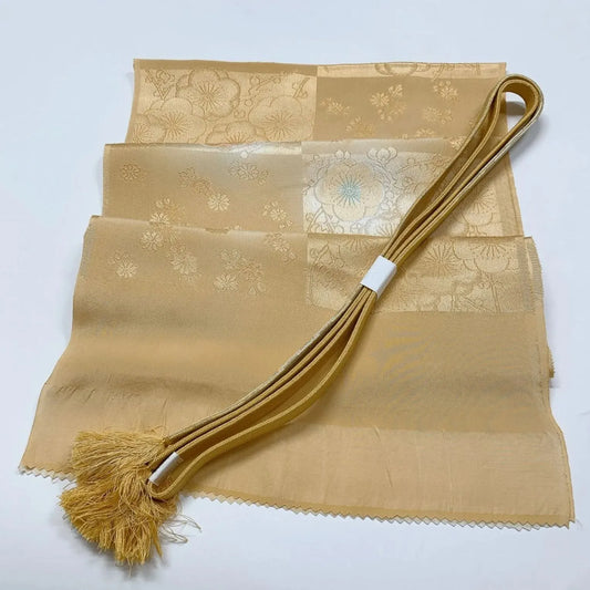 7967# Japanese Kimono Accessory Vintage Obiage and Obijime 2-piece Set Silk