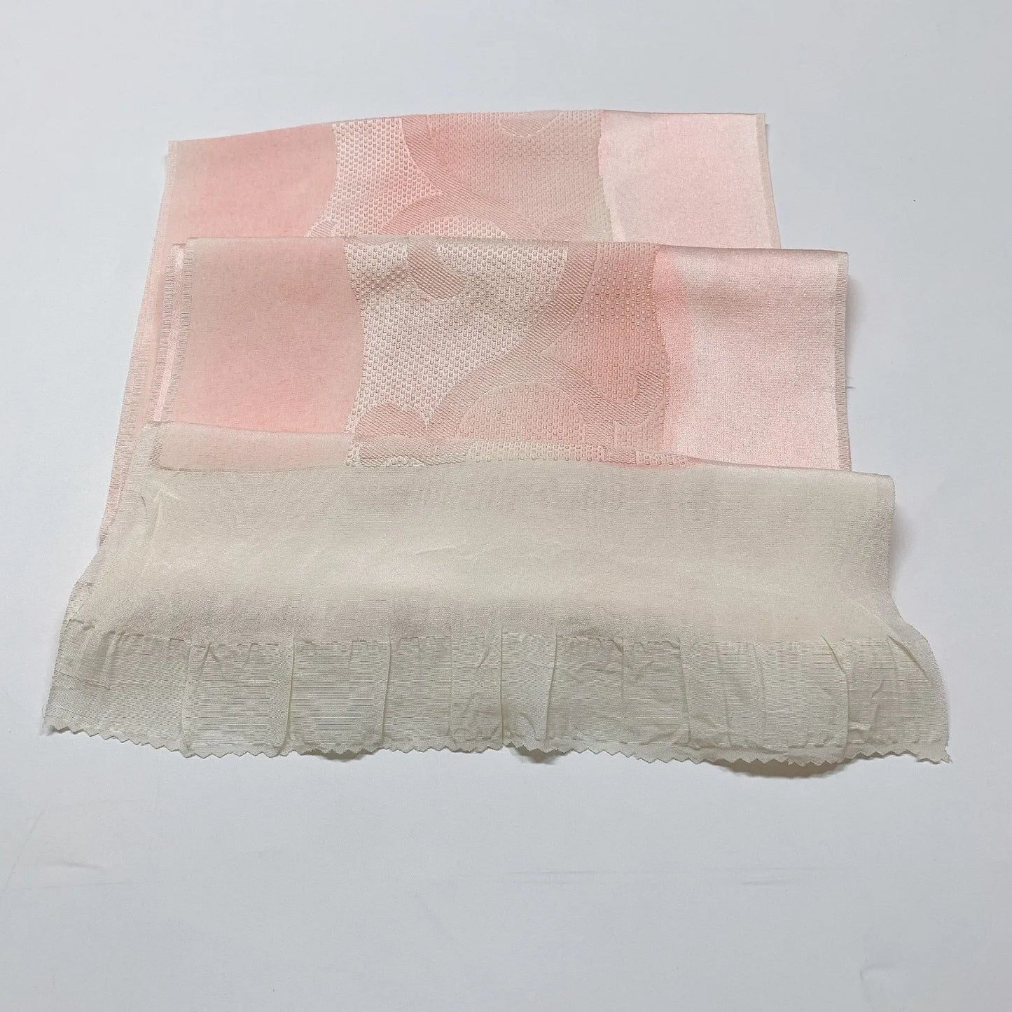 8015# Japanese Kimono Accessory Vintage Obiage and Obijime 2-piece Set Silk