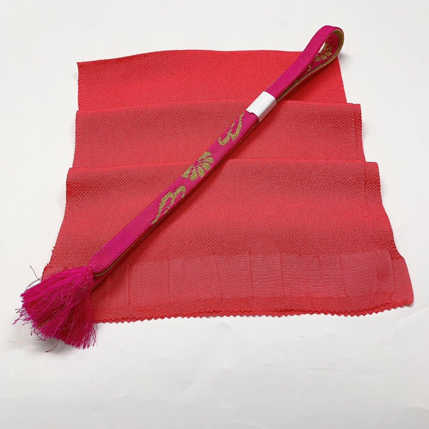 8020# Japanese Kimono Accessory Vintage Obiage and Obijime 2-piece Set Silk