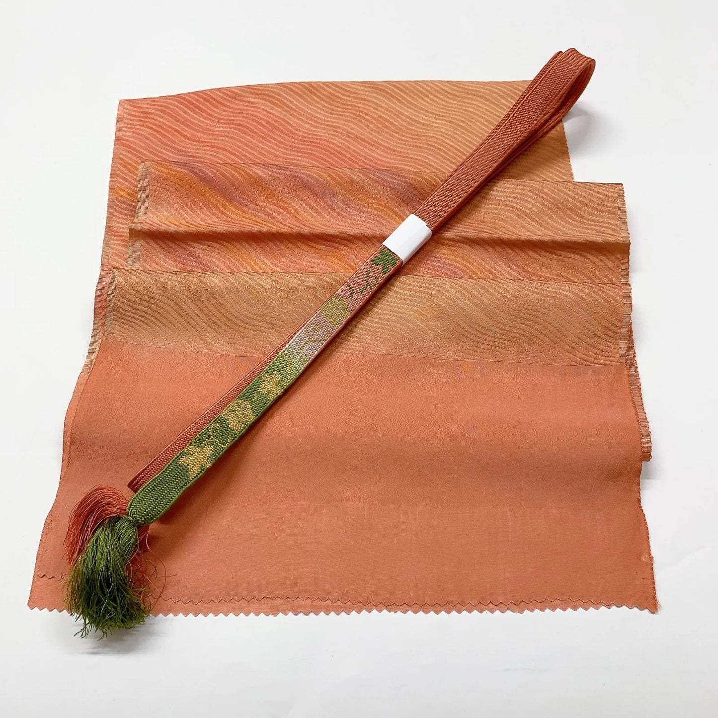 8021# Japanese Kimono Accessory Vintage Obiage and Obijime 2-piece Set Silk