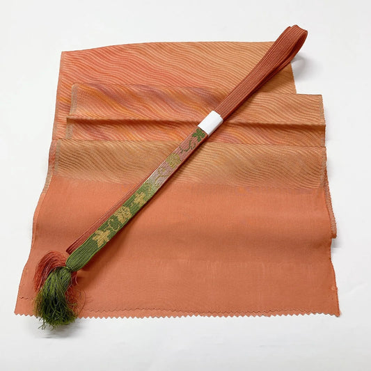 8021# Japanese Kimono Accessory Vintage Obiage and Obijime 2-piece Set Silk