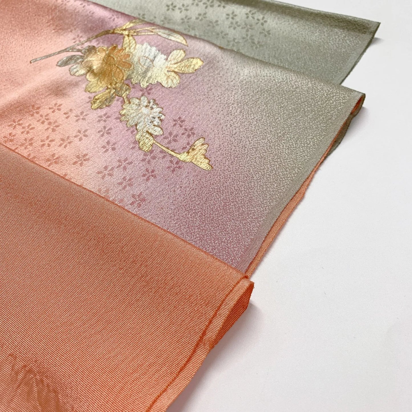 8025# Japanese Kimono Accessory Vintage Obiage and Obijime 2-piece Set Silk
