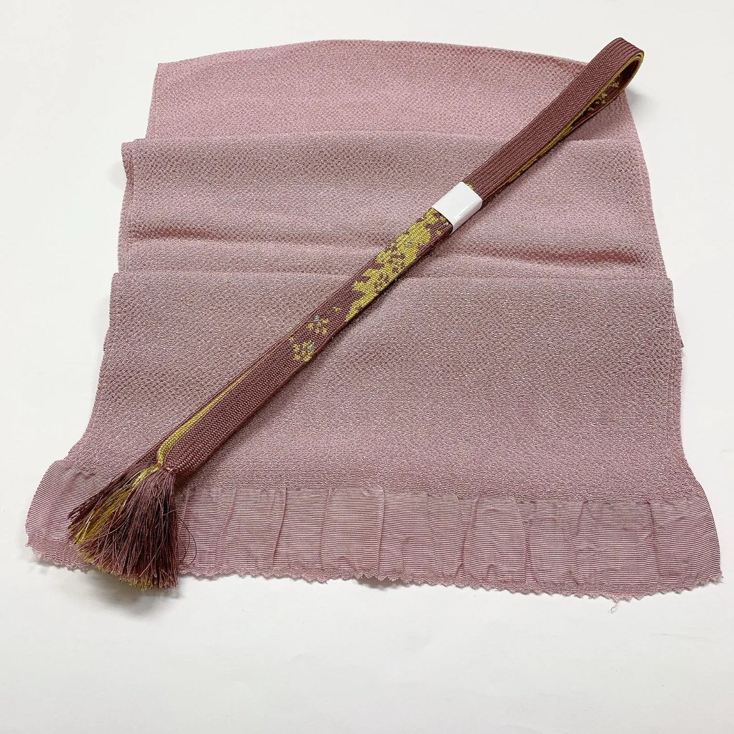8028# Japanese Kimono Accessory Vintage Obiage and Obijime 2-piece Set Silk
