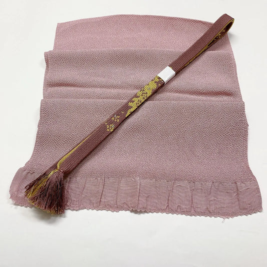 8028# Japanese Kimono Accessory Vintage Obiage and Obijime 2-piece Set Silk