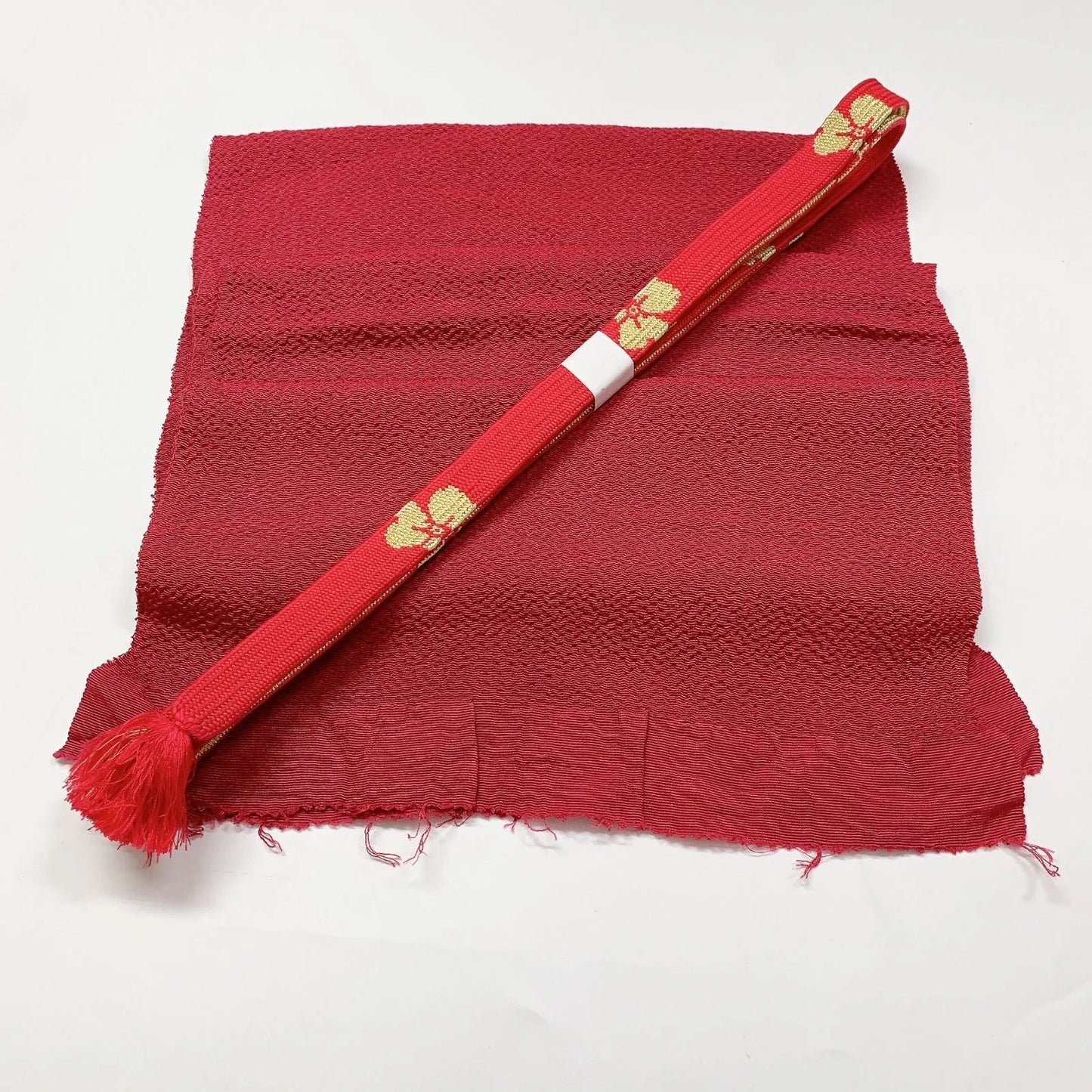 8032# Japanese Kimono Accessory Vintage Obiage and Obijime 2-piece Set Silk
