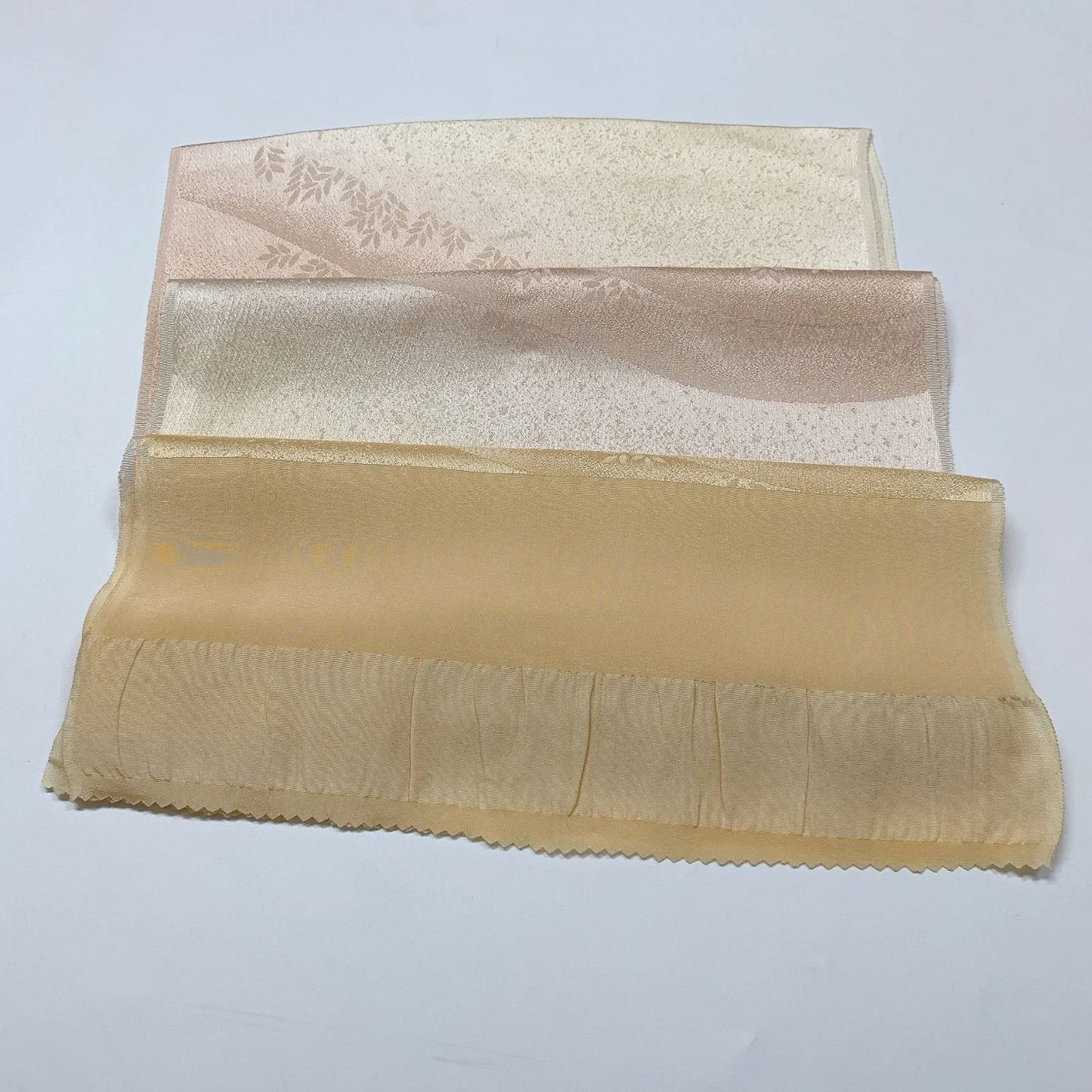 8049# Japanese Kimono Accessory Vintage Obiage and Obijime 2-piece Set Silk