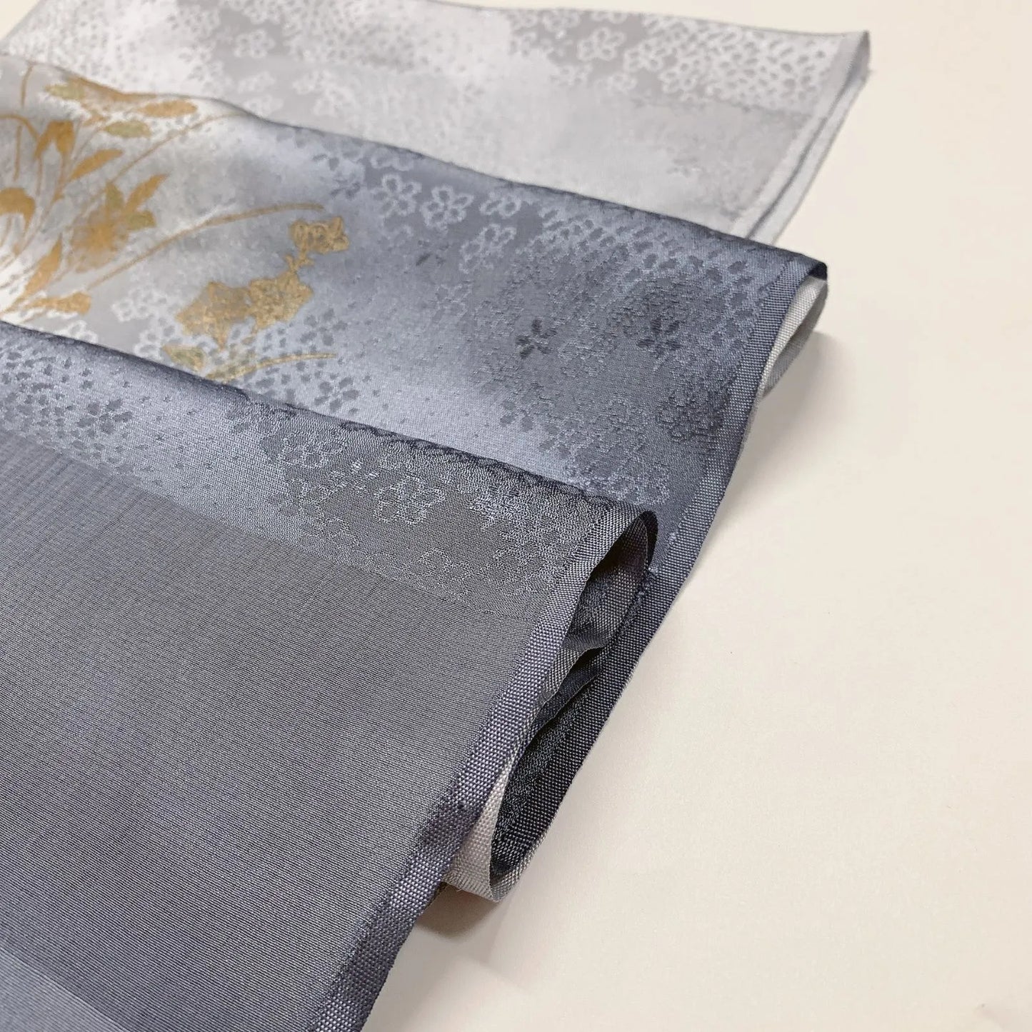 8050# Japanese Kimono Accessory Vintage Obiage and Obijime 2-piece Set Silk