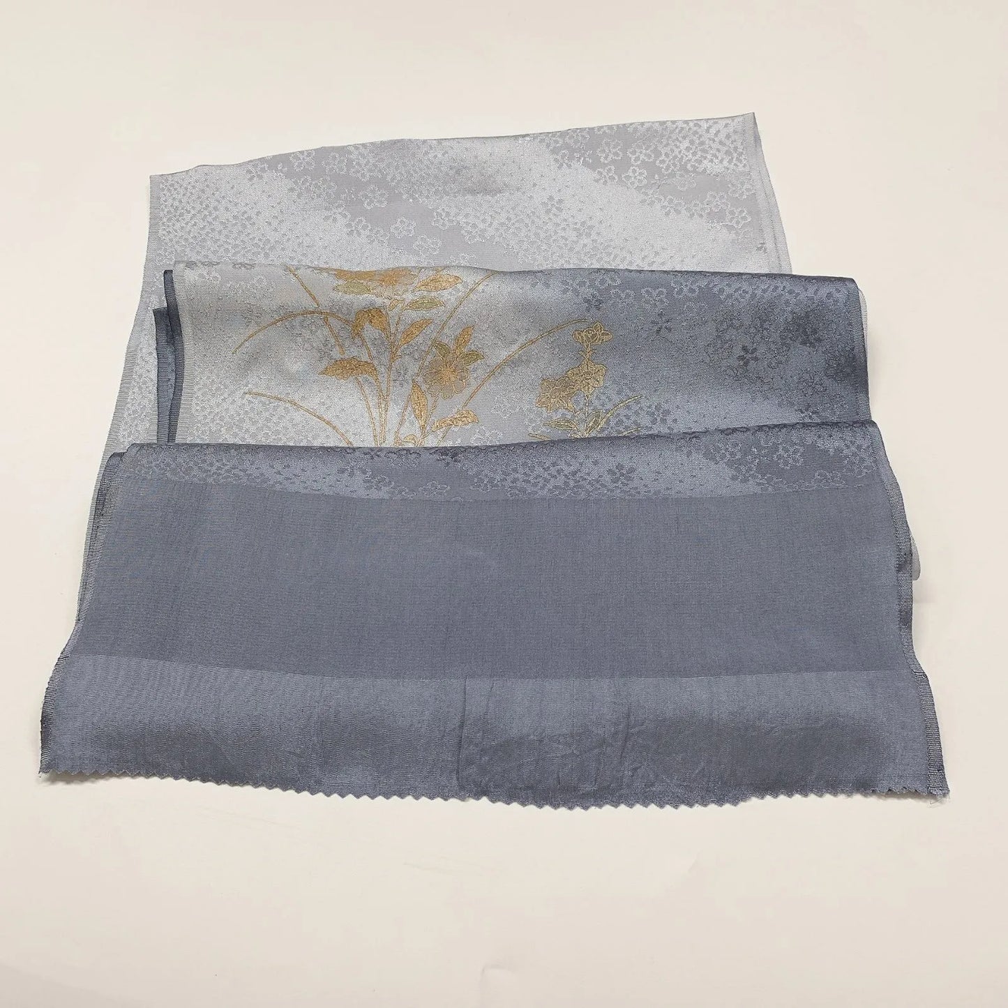 8050# Japanese Kimono Accessory Vintage Obiage and Obijime 2-piece Set Silk