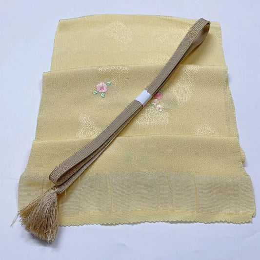 8014# Japanese Kimono Accessory Vintage Obiage and Obijime 2-piece Set Silk