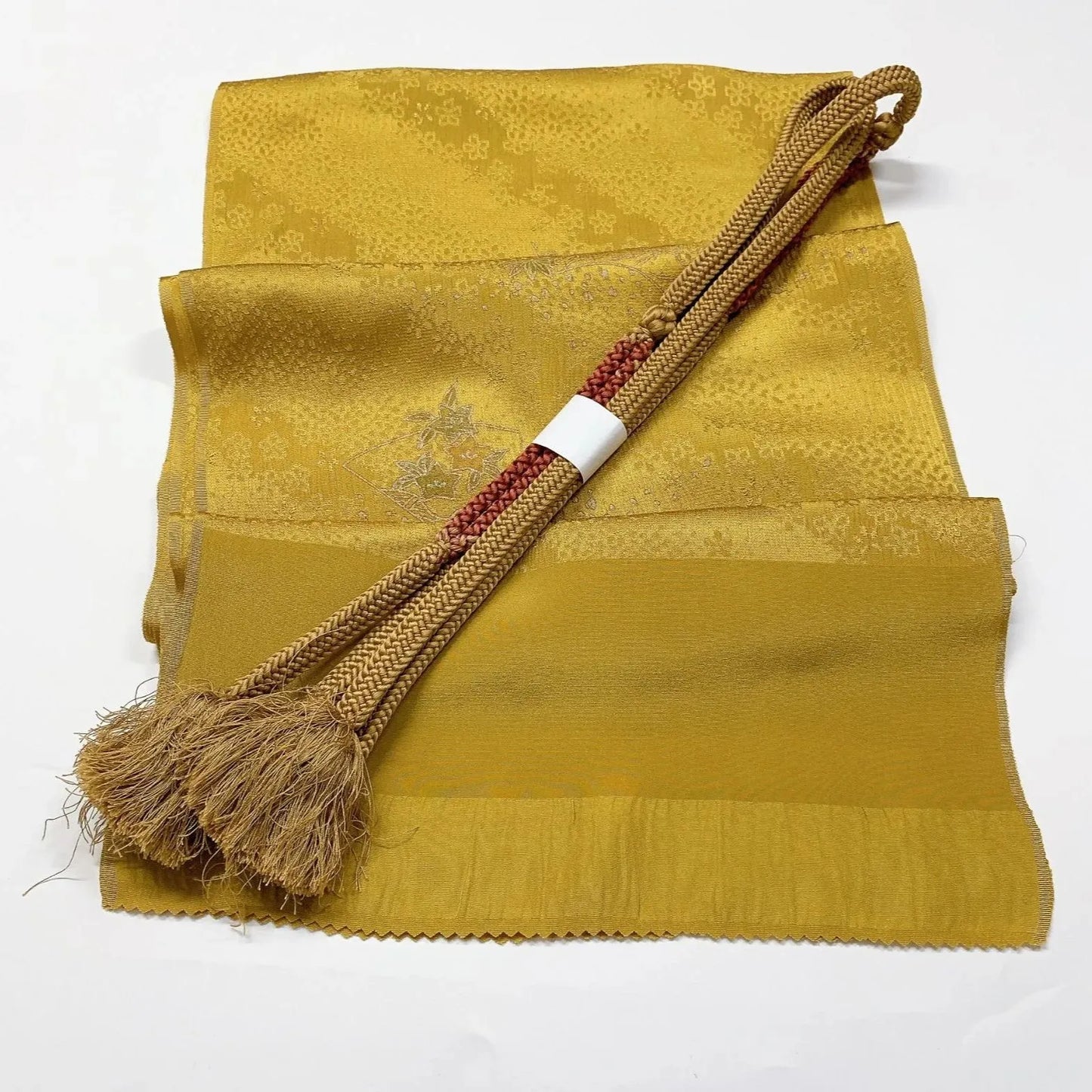 8016# Japanese Kimono Accessory Vintage Obiage and Obijime 2-piece Set Silk