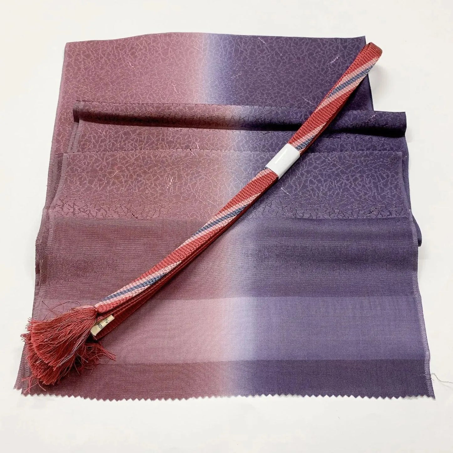 8022# Japanese Kimono Accessory Vintage Obiage and Obijime 2-piece Set Silk