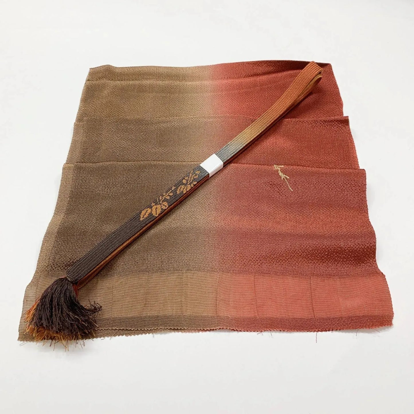 8024# Japanese Kimono Accessory Vintage Obiage and Obijime 2-piece Set Silk