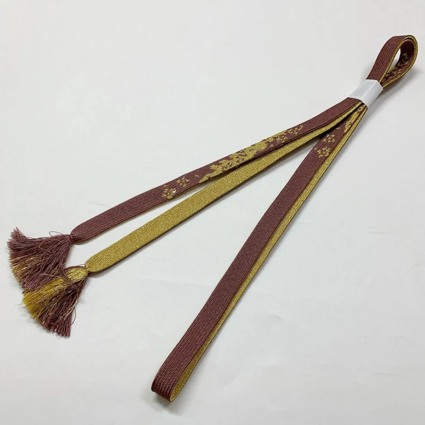 8028# Japanese Kimono Accessory Vintage Obiage and Obijime 2-piece Set Silk