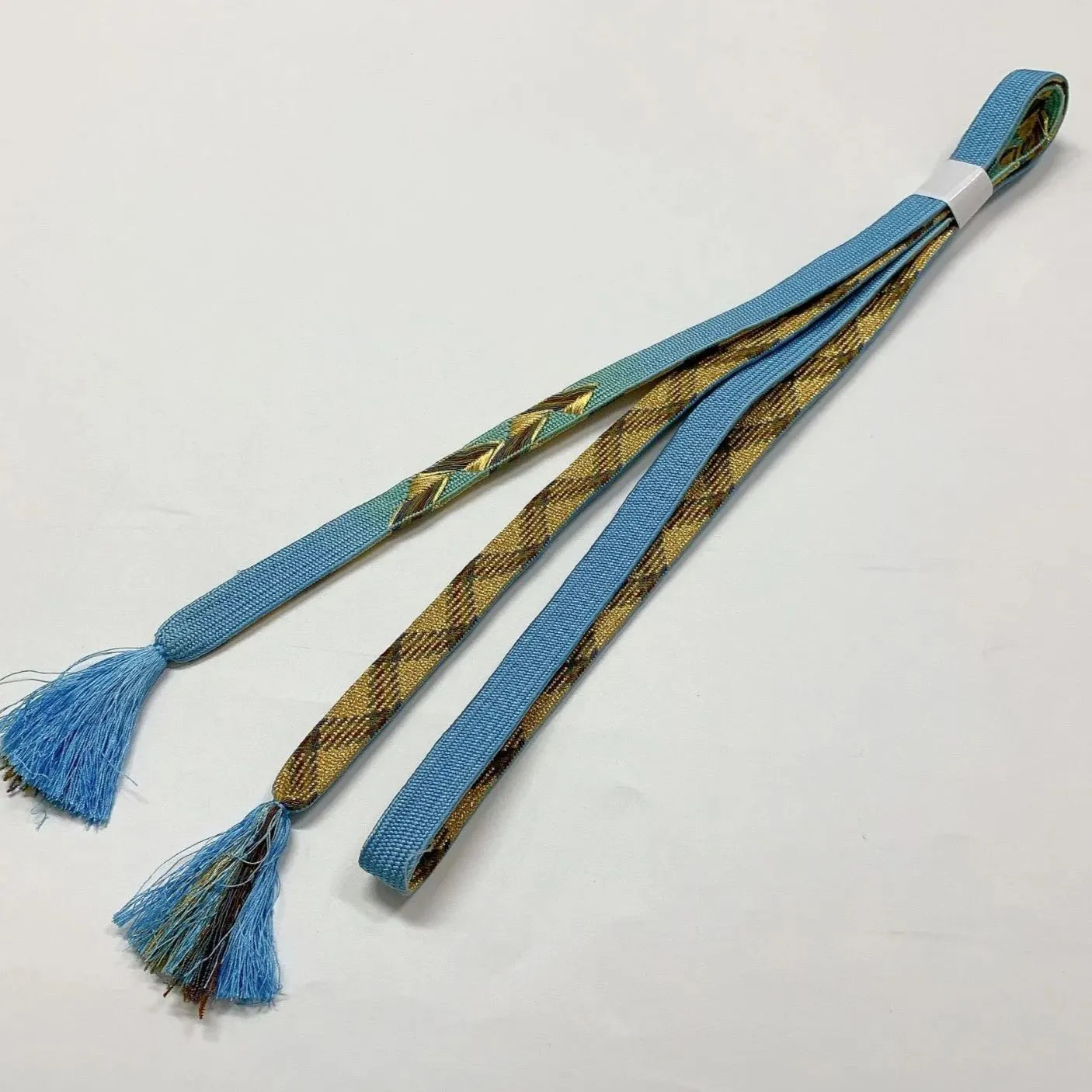 8030# Japanese Kimono Accessory Vintage Obiage and Obijime 2-piece Set Silk