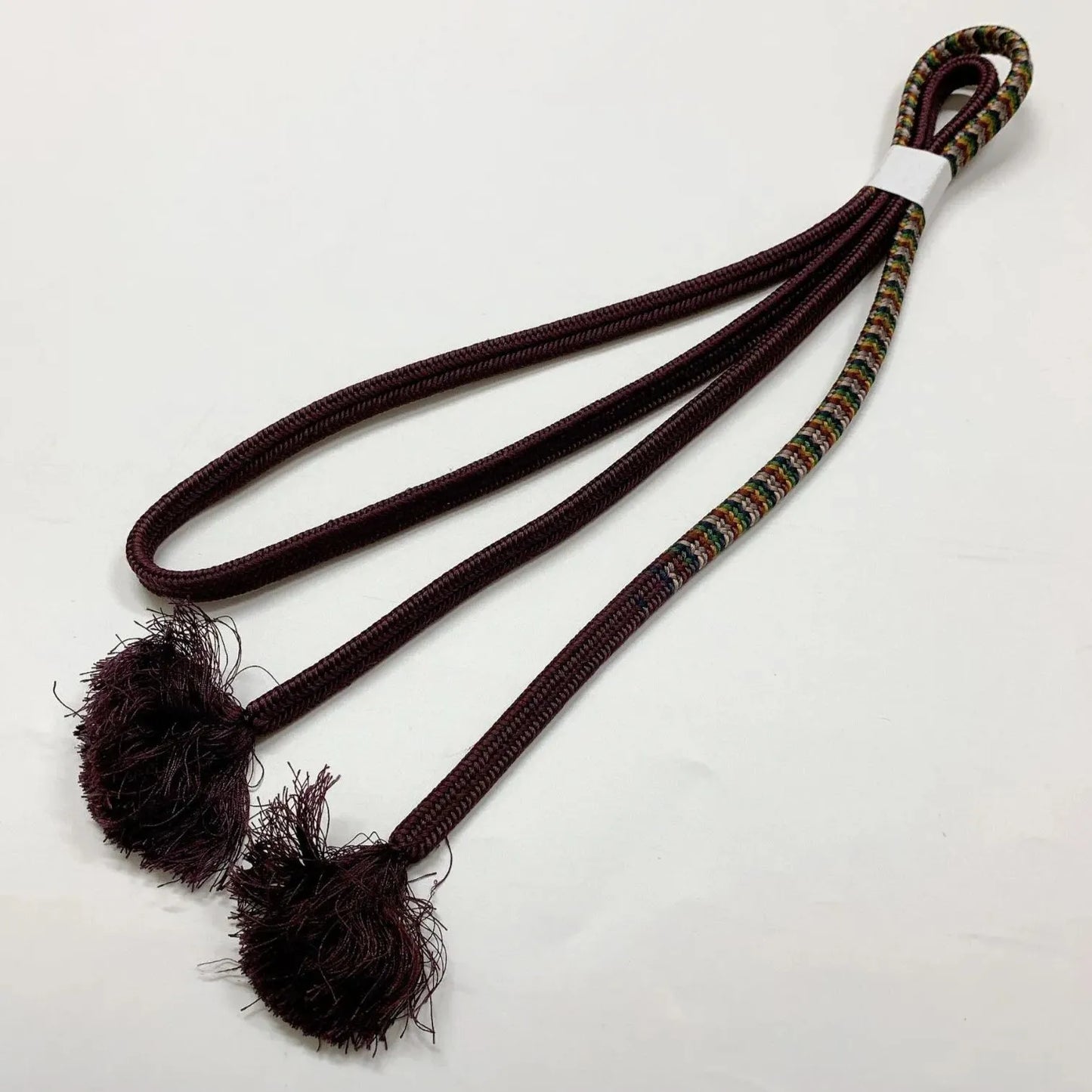 8034# Japanese Kimono Accessory Vintage Obiage and Obijime 2-piece Set Silk