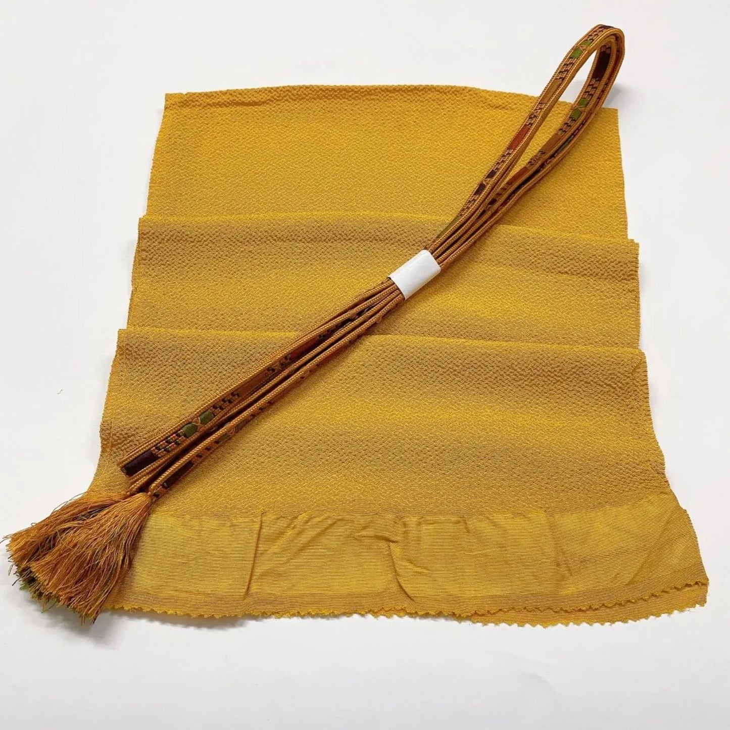 8035# Japanese Kimono Accessory Vintage Obiage and Obijime 2-piece Set Silk