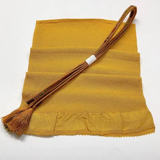 8035# Japanese Kimono Accessory Vintage Obiage and Obijime 2-piece Set Silk