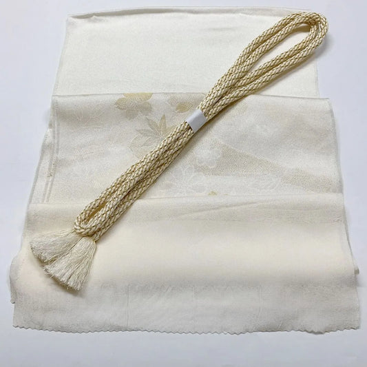 8037# Japanese Kimono Accessory Vintage Obiage and Obijime 2-piece Set Silk